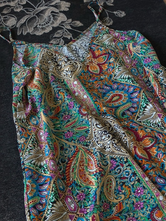 SHEIN Dresses & Skirts - SHEIN Teal Purple Orange Paisley Slip Dress